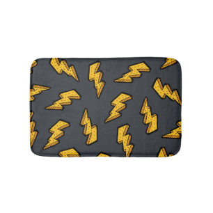 Pop Lightning Bolt Pattern Bath Mat