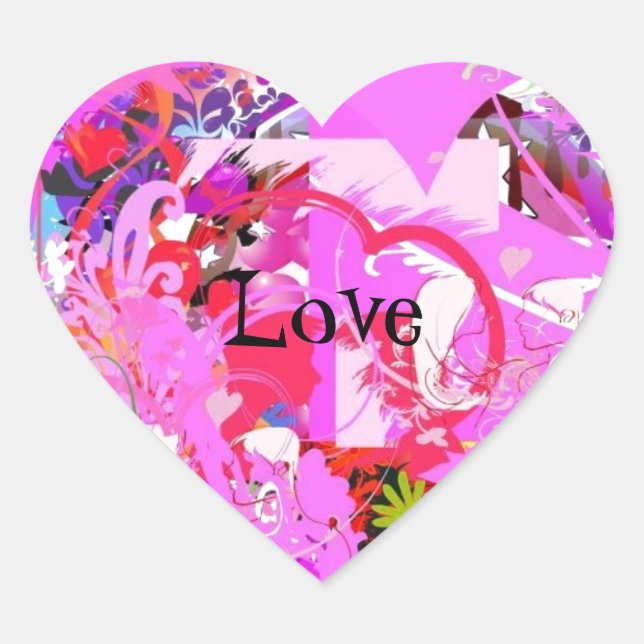 Pop Love Heart Sticker (Front)