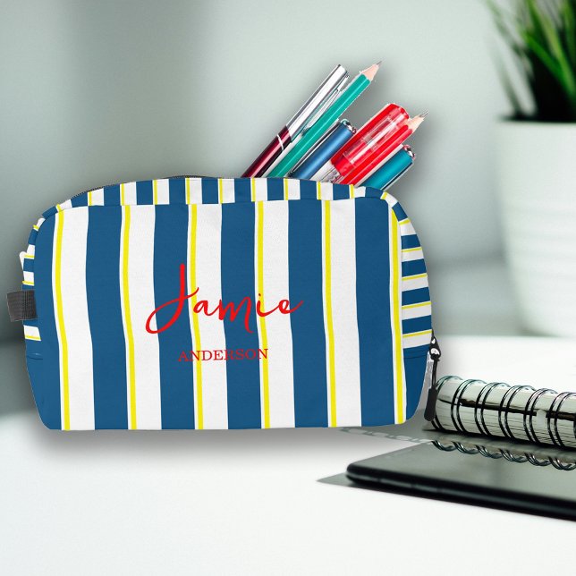 Pop Mix Bold Stripes Cosmetics Toiletry Pencil Bag (Creator Uploaded)