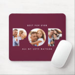 Pop multi photo modern burgundy elegant mouse mat<br><div class="desc">Pop multi photo modern contemporary elegant typography child gift. Ideal fathers day,  birthday or Christmas gift. Burgundy colour can be changed.</div>