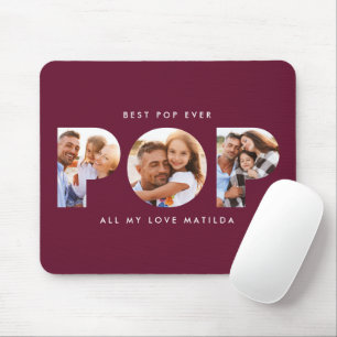 Pop multi photo modern burgundy elegant mouse mat