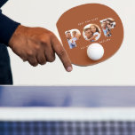 Pop multi photo modern contemporary terracotta ping pong paddle<br><div class="desc">Pop multi photo modern contemporary elegant typography child to parent gift ping pong ball. Ideal fathers day,  birthday or christmas gift. Terracotta colour can be changed.</div>