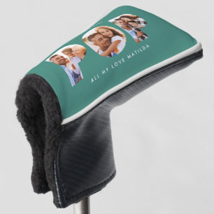 Pop multi photo modern typography child gift golf head cover