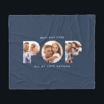 Pop multi photo modern typography elegant gift fleece blanket<br><div class="desc">Pop multi photo modern contemporary elegant typography child gift. Ideal fathers day,  birthday or christmas gift. Colours can be changed.</div>