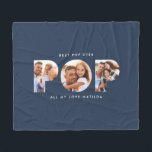 Pop multi photo modern typography elegant gift fleece blanket<br><div class="desc">Pop multi photo modern contemporary elegant typography child gift. Ideal fathers day,  birthday or christmas gift. Colours can be changed.</div>