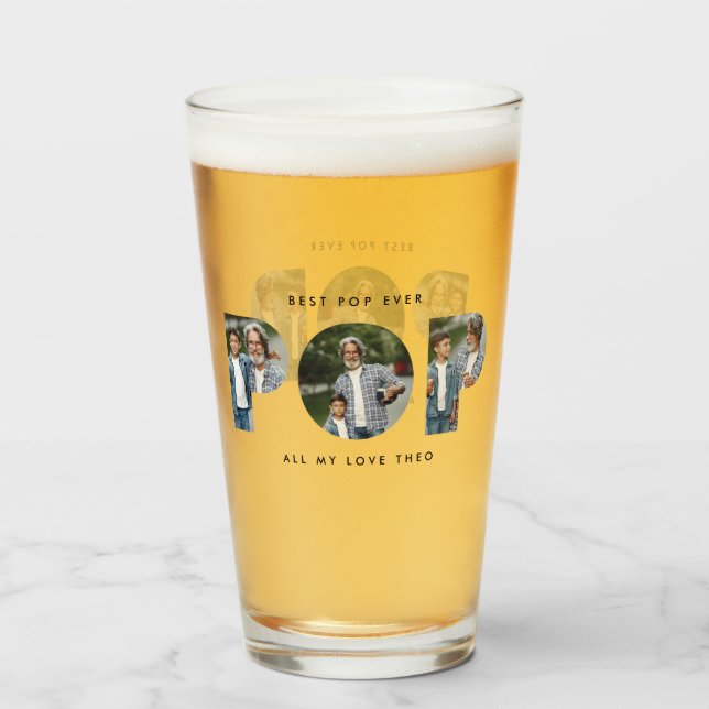 Pop multi photo modern typography elegant glass (Front Filled)