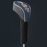 Pop multi photo modern typography navy blue golf head cover<br><div class="desc">Pop multi photo modern contemporary elegant typography child gift. Ideal fathers day,  birthday or christmas gift. Navy blue colour can be changed.</div>