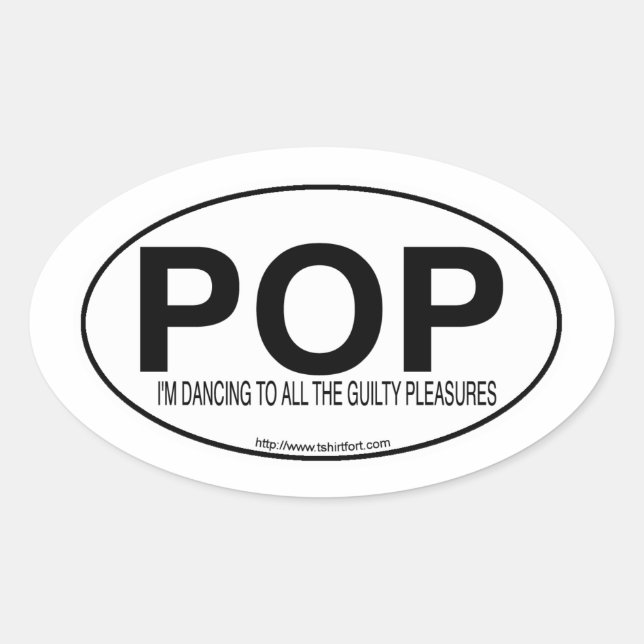 Pop Music Euro Oval Decal Style Slogan  Oval Sticker (Front)