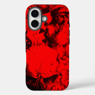 Pop Musician Portraits in Vibrant Red Colours Art  iPhone 16 Case