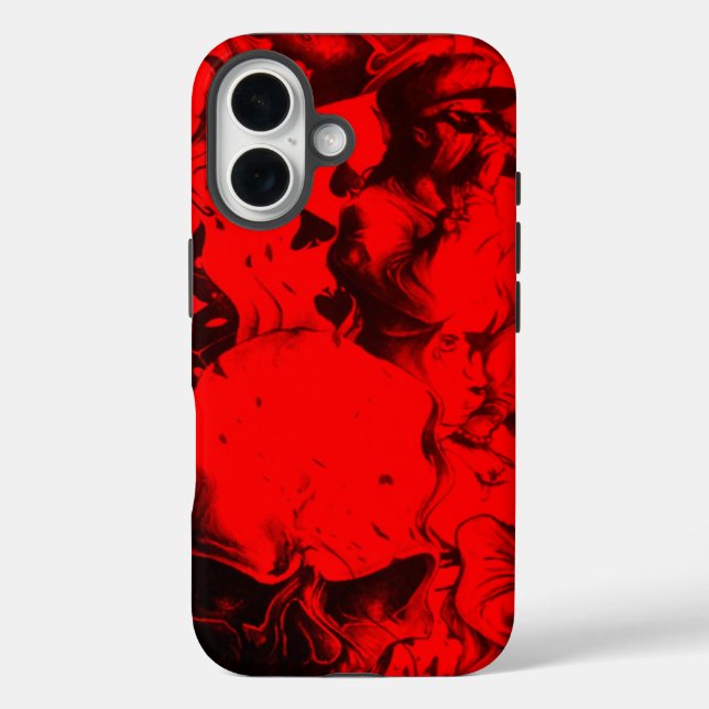 Pop Musician Portraits in Vibrant Red Colours Art  Case-Mate iPhone Case (Back)