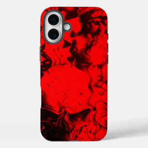 Pop Musician Portraits in Vibrant Red Colours Art  iPhone 16 Plus Case
