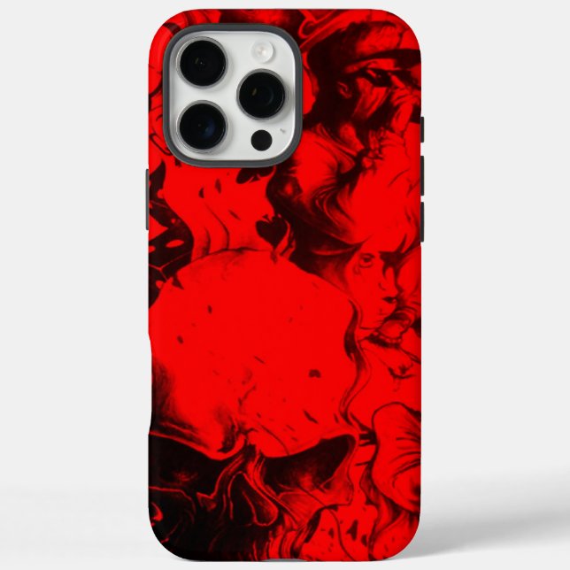 Pop Musician Portraits in Vibrant Red Colours Art  Case-Mate iPhone Case (Back)