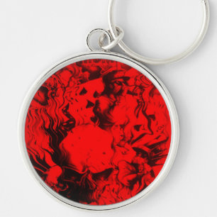 Pop Musician Portraits in Vibrant Red Colours Art  Key Ring
