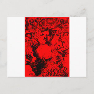 Pop Musician Portraits in Vibrant Red Colours Art Postcard