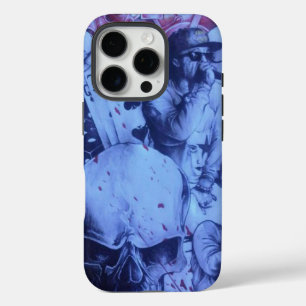 Pop Musicians Blue Purple Art Print iPhone 16 Pro Case