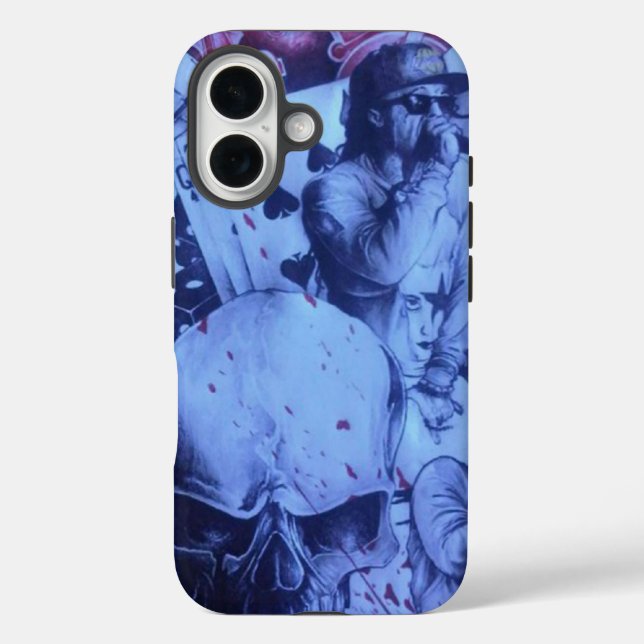 Pop Musicians Blue Purple Art Print Case-Mate iPhone Case (Back)