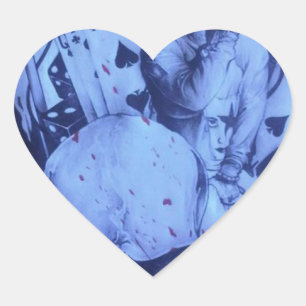 Pop Musicians Blue Purple Art Print Heart Sticker