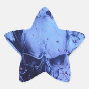 Pop Musicians Blue Purple Art Print Star Sticker