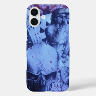 Pop Musicians   Vibrant Blue & Purple Abstract Art iPhone 16 Plus Case