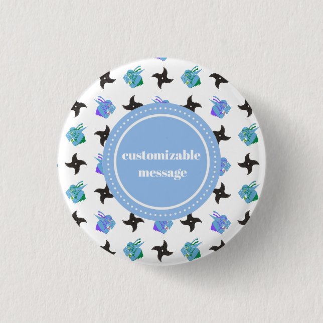 Pop Ninja Throwing Star 3 Cm Round Badge (Front)