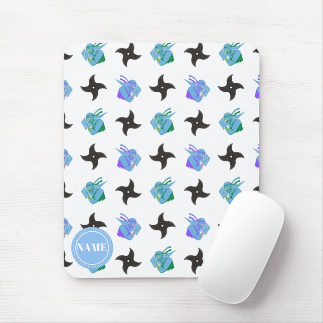 Pop Ninja Throwing Star Mouse Mat (With Mouse)
