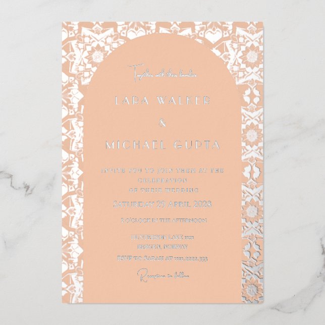 Pop of Apricot Italian Geometric (Retro-Dotted) (Front)