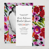 Pop of Bold Colour Inky Watercolor Flowers Bridal