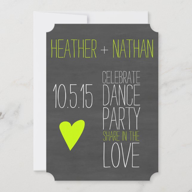 Pop Of Colour Chalkboard Save The Date (Front)
