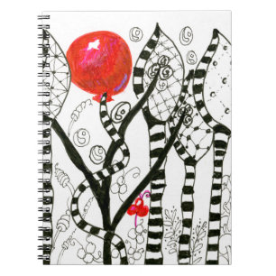 Pop of Colour Red Balloon Zendoodle Fanciful Notebook