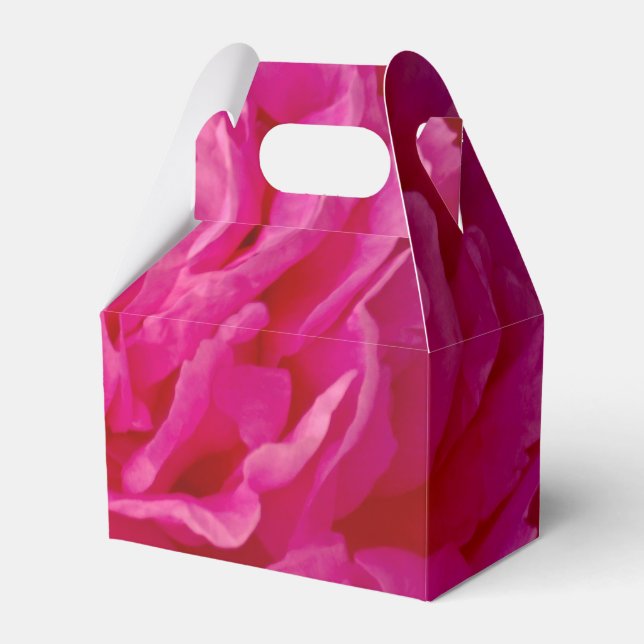 Pop of Pink Peony-PARTY FAVOR BOX, gable box style (Front Side)