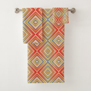 Pop Of Reds Alternative Diamond Pattern Bath Towel Set