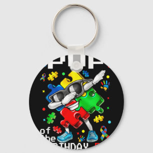 Pop of the bday boy autism awareness puzzle piece key ring