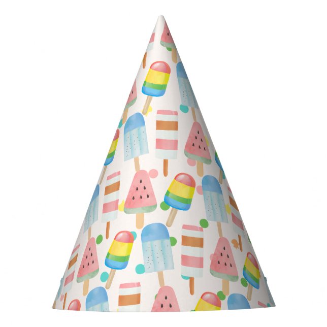 Pop on Over and Chill Ice-cream Kids Birthday Party Hat (Front)