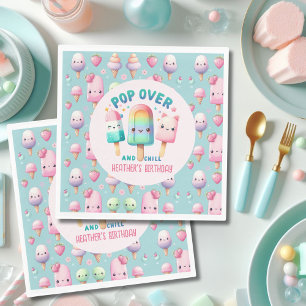 POP on Over and Chill Ice Pop Party Decor Birthday Napkin