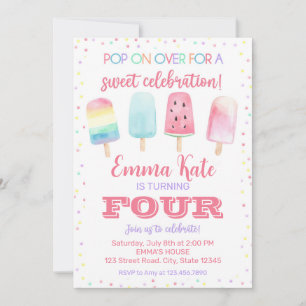 Pop On Over Birthday Invitation