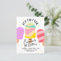 Pop On Over Birthday Party Invitation Postcard