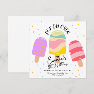 Pop On Over Birthday Party Invitation Postcard