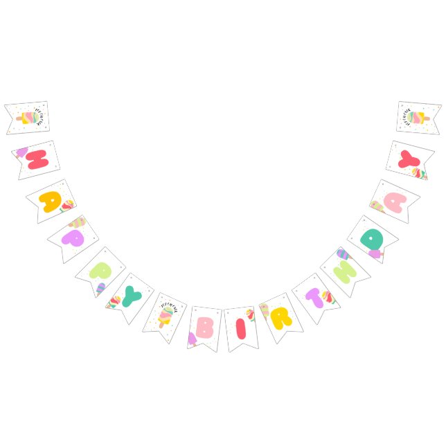 Pop On Over Birthday Party Theme Bunting (All)