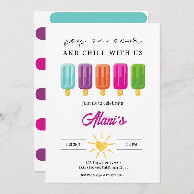 Pop On Over  Invitation (Front/Back)