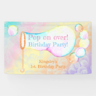 Pop On Over Kids Birthday Party Banner