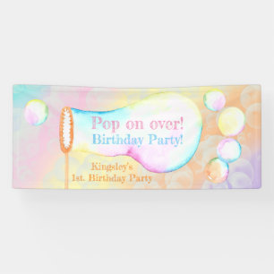 Pop On Over Kids Birthday Party Banner