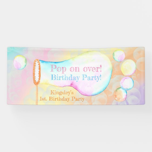 Pop On Over Kids Birthday Party Banner (Horizontal)