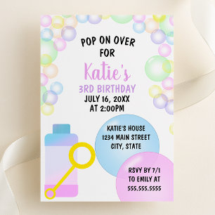Pop On Over Kids Birthday Party Invitation