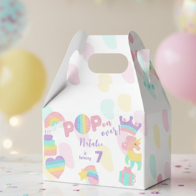 Pop on over! Pastel pop it birthday kid Favour Box (Creator Uploaded)