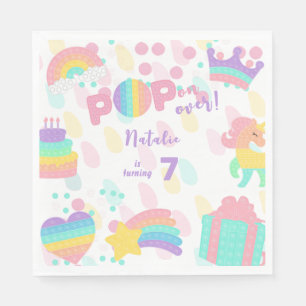 Pop on over! Pastel pop it birthday kid Napkin