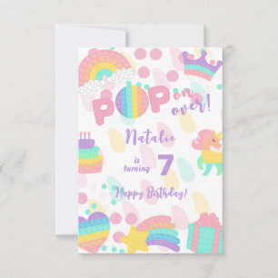 Pop on over! Pastel pop it happy birthday kid Card