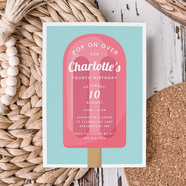 Pop On Over | Popsicle Summer Kids Birthday Party Invitation (Creator Uploaded)