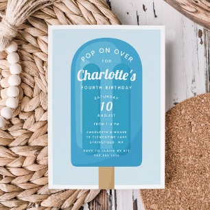 Pop On Over   Popsicle Summer Kids Birthday Party Invitation