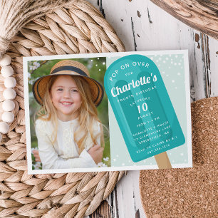 Pop On Over   Popsicle Summer Kids Birthday Party Invitation