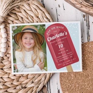 Pop On Over   Popsicle Summer Kids Birthday Party Invitation